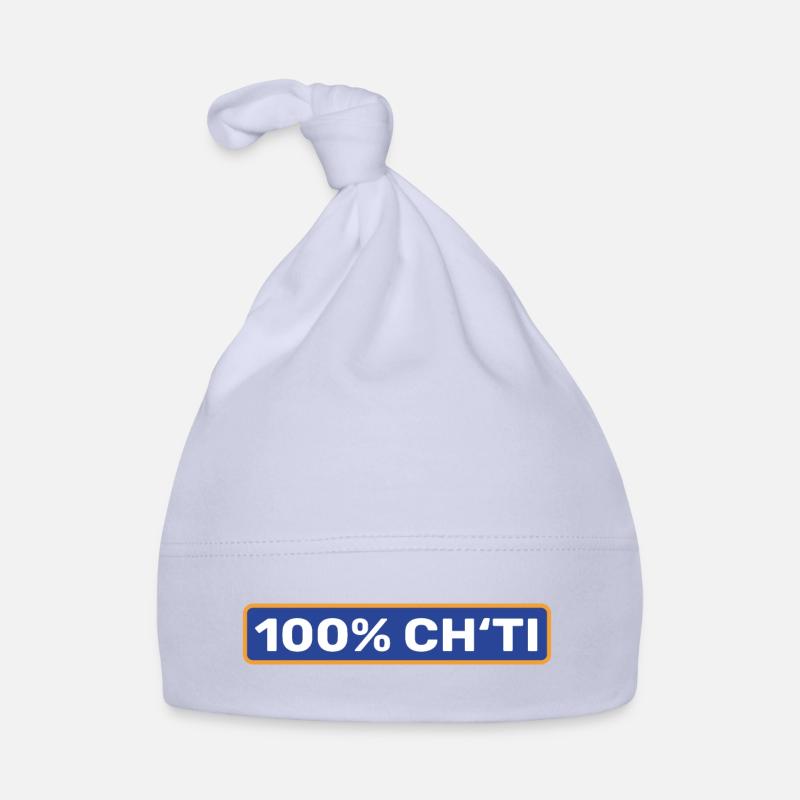 100% Ch'ti - Nord pas de calais - Bonnet bio Bébé - ciel