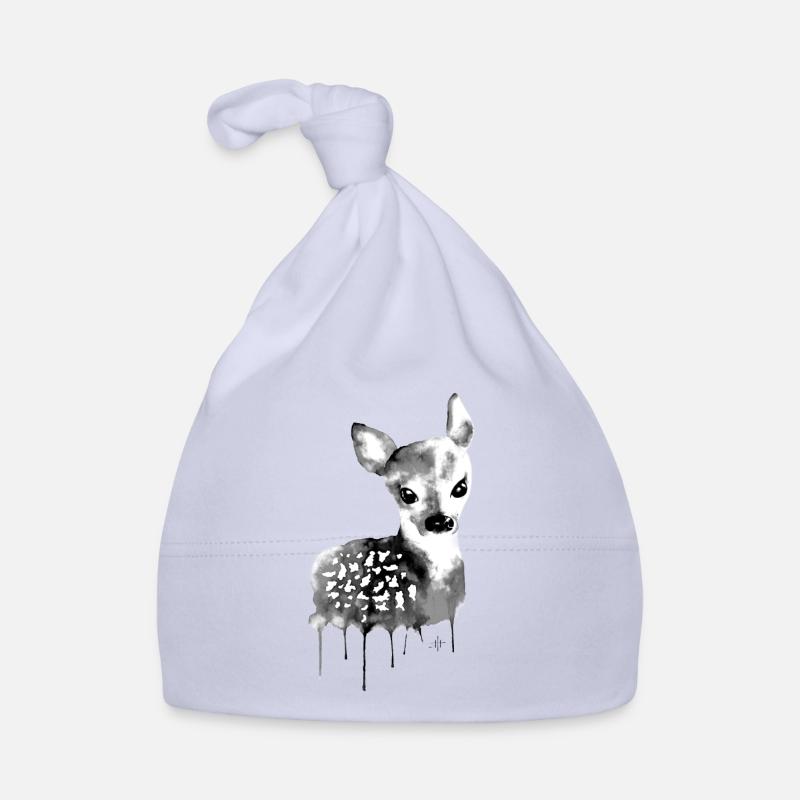 Cerf noir et blanc Bonnet bio Bébé