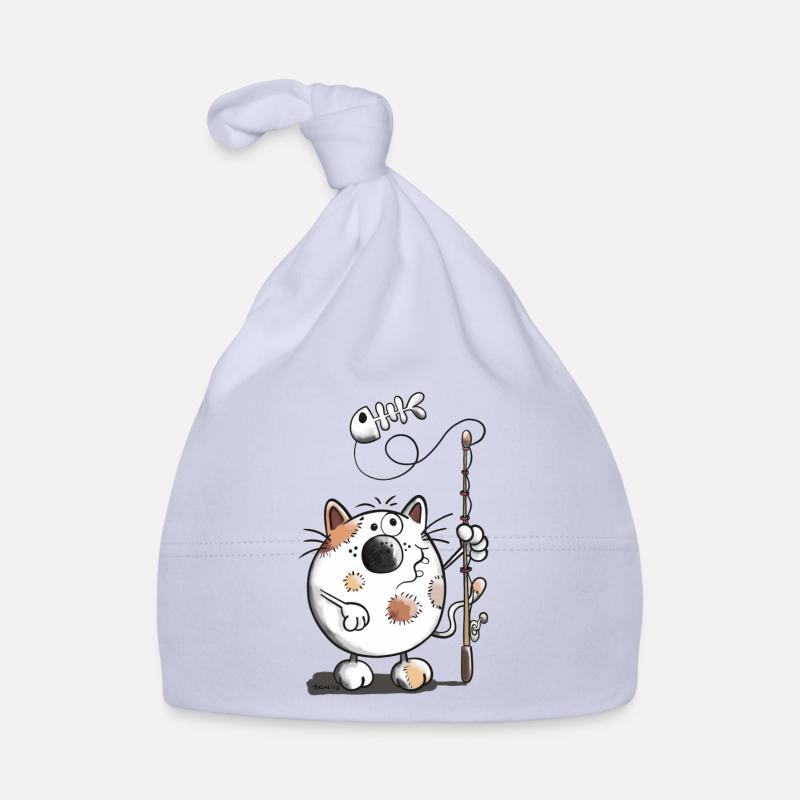 Mignon Chat et poisson Bonnet bio Bébé