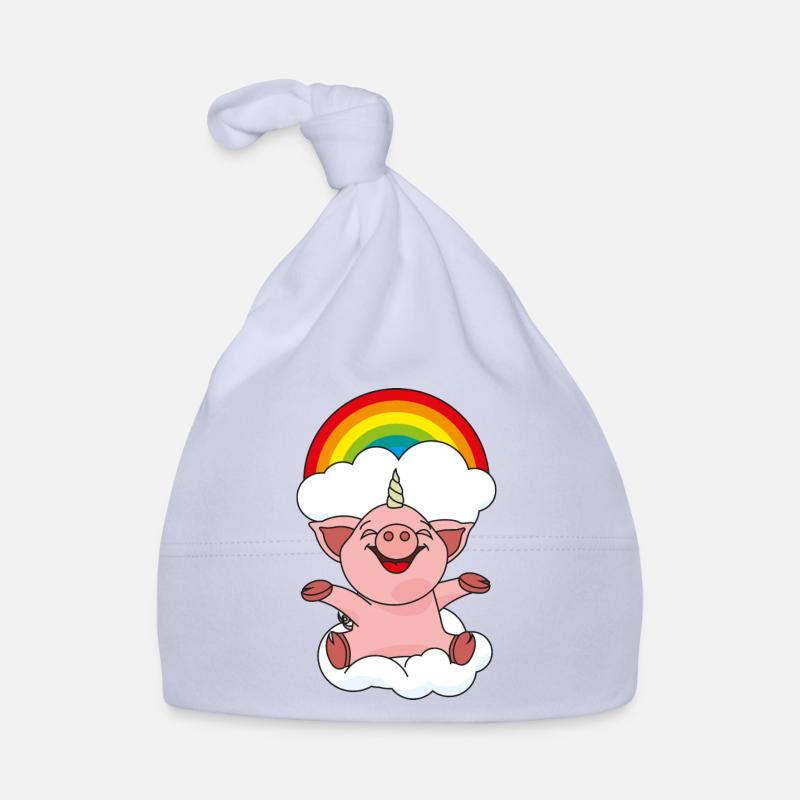 Schweinhorn mit Regenbogen Baby Bio-Mütze