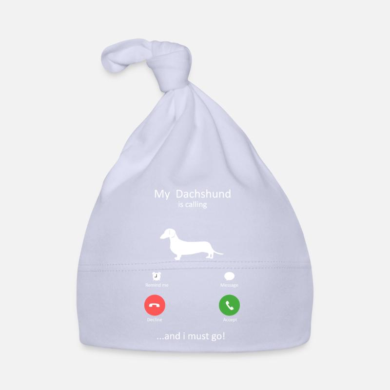 Dachshund Dog Calling Smartphone Interface Art Organic Baby Cap