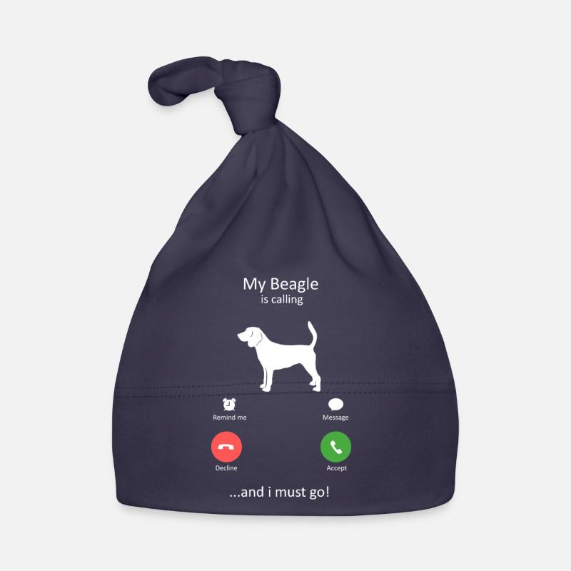 Beagle ruft lustigen Hund Telefonbildschirm Baby Bio-Mütze