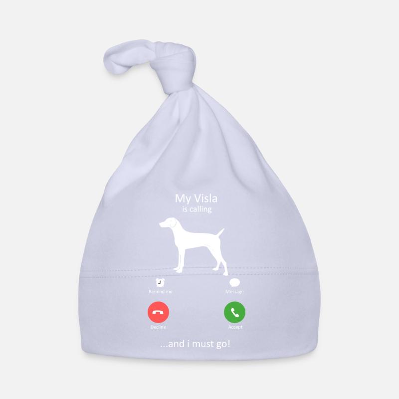 Appel Vizsla : Écran téléphonique entrant drôle - Bonnet bio Bébé - ciel