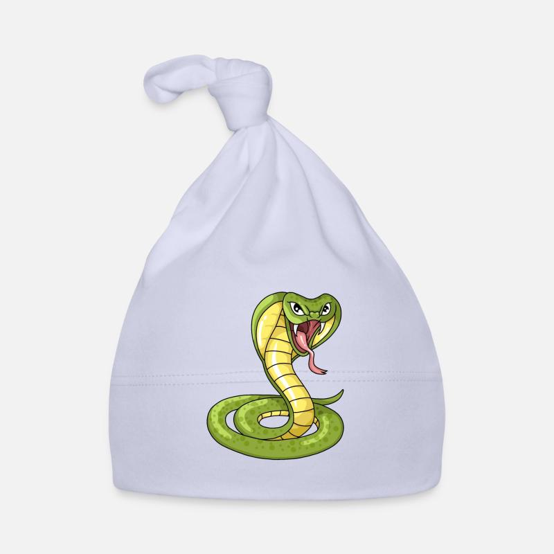 Aggressive Snake Cobra Illustration Organic Baby Cap