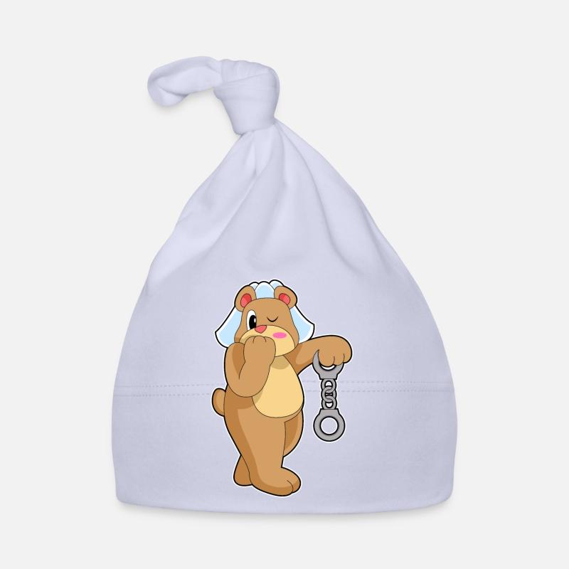 Bear Bride Handcuffs Wedding Organic Baby Cap