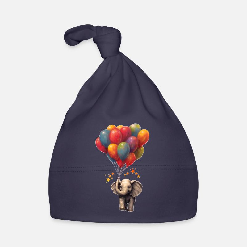 Elefant mit Luftballons Baby Bio-Mütze