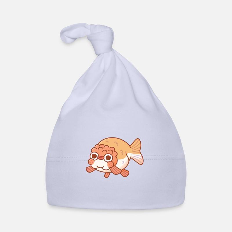 Cute Derpy Ranchu Goldfish Doodle Organic Baby Cap
