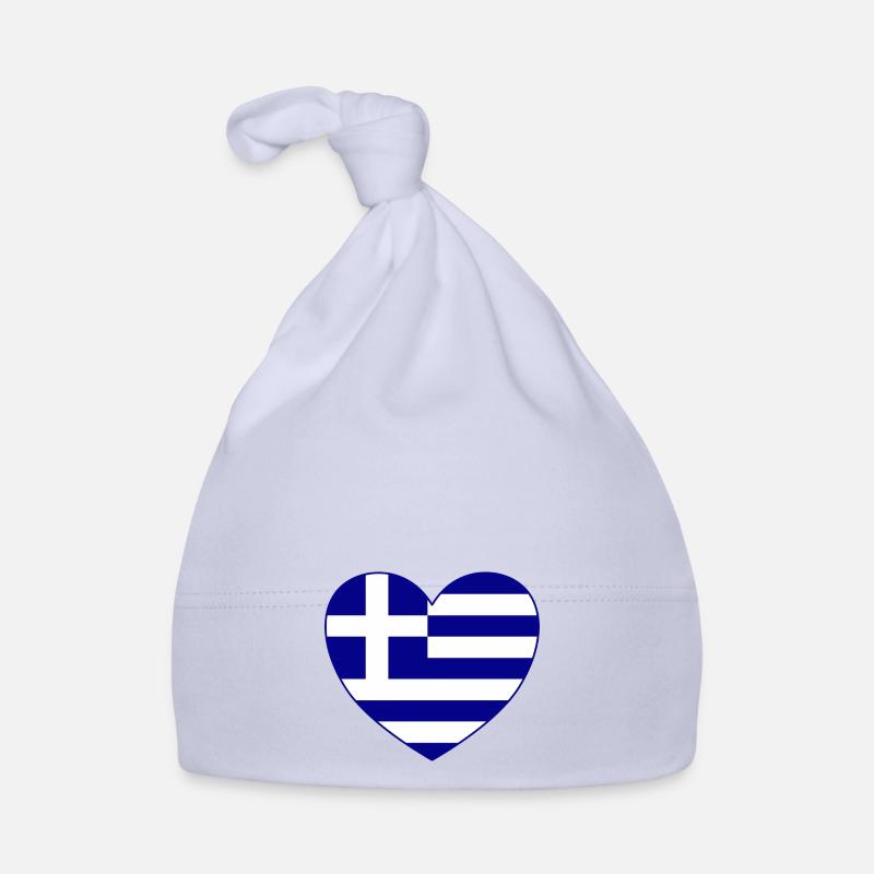 Grèce Drapeau Coeur de Hellas Bonnet bio Bébé