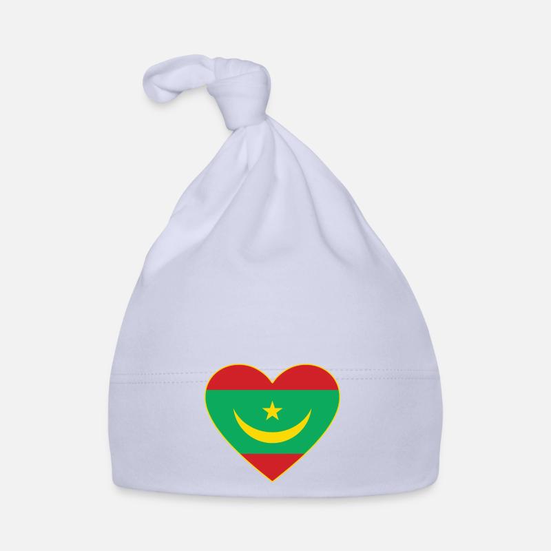 Mauritania Flag Heart Organic Baby Cap