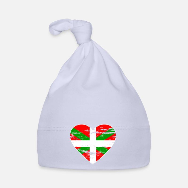 Drapeau basque coeur utilisé Bonnet bio Bébé