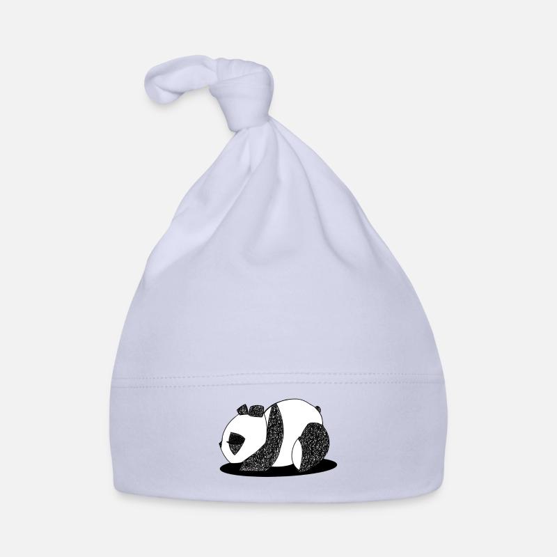 Panda endormi - Bonnet bio Bébé - ciel