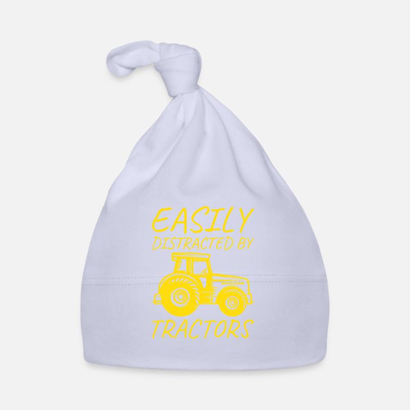 Easily distracted by tractors Farmer Gift Organic Baby Cap