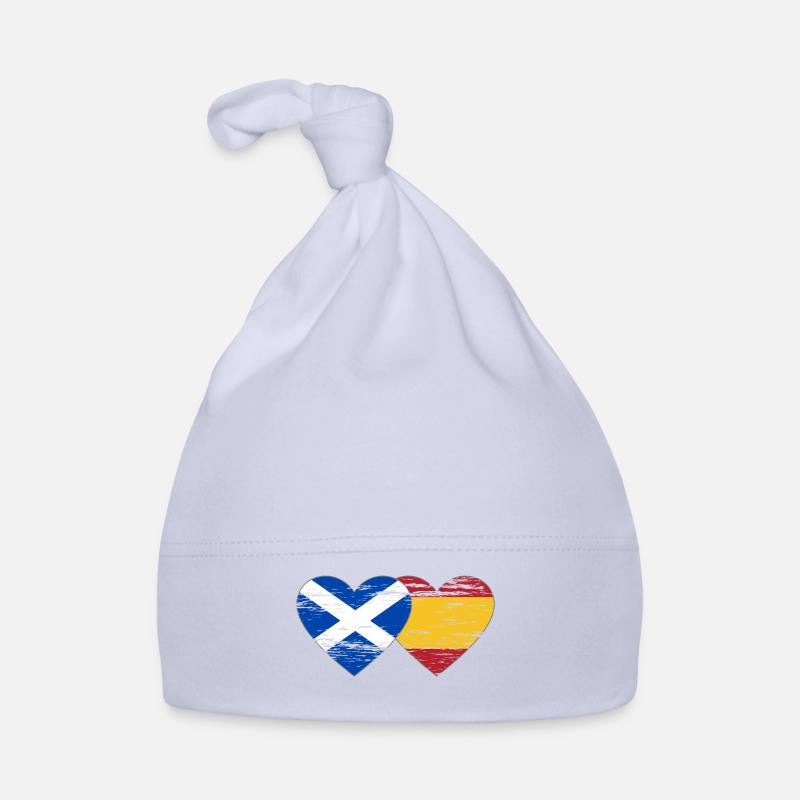 Ecosse Espagne Drapeau Coeur Utilisé Bonnet bio Bébé