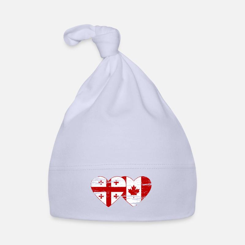 Coeur de drapeau de Géorgie Canada utilisé Bonnet bio Bébé