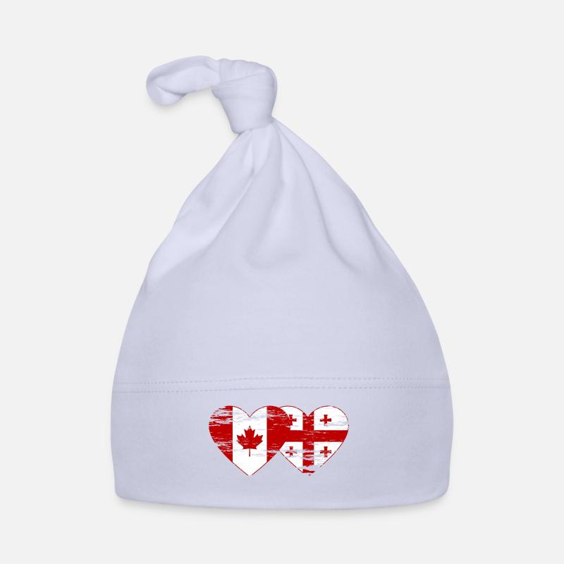 Coeur de drapeau du Canada Géorgie utilisé Bonnet bio Bébé