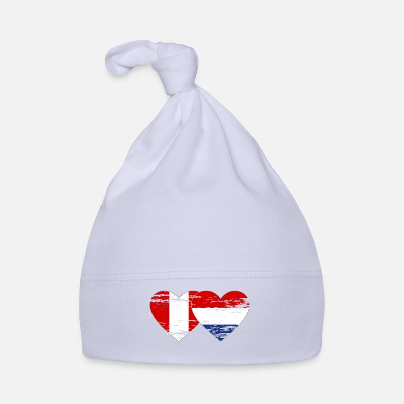 Pérou Hollande drapeau coeur utilisé Bonnet bio Bébé