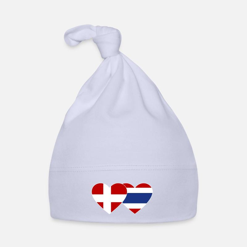 Coeur de drapeau du Danemark Thaïlande Bonnet bio Bébé