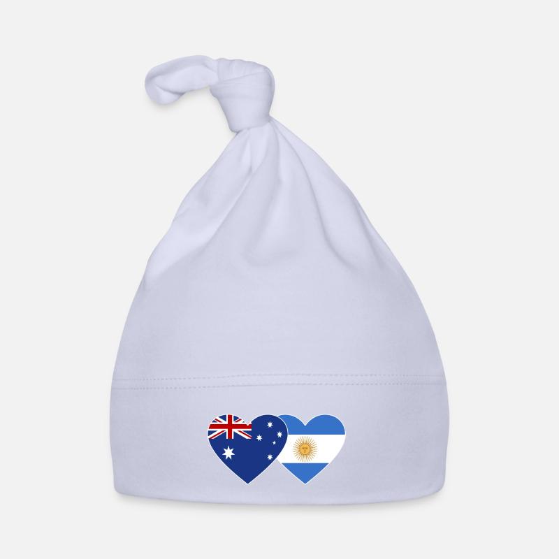 Coeur de drapeau Australie Argentine Bonnet bio Bébé