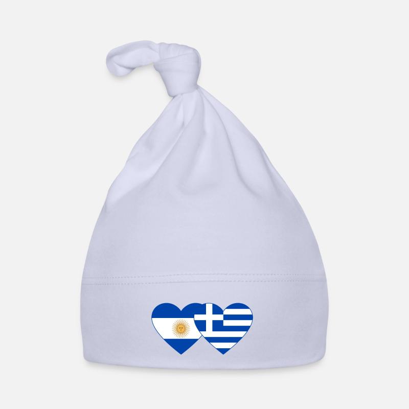 Argentine Grèce Drapeau Coeur Bonnet bio Bébé