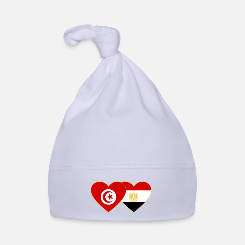 Tunisie Egypte Drapeau Coeur Bonnet bio Bébé