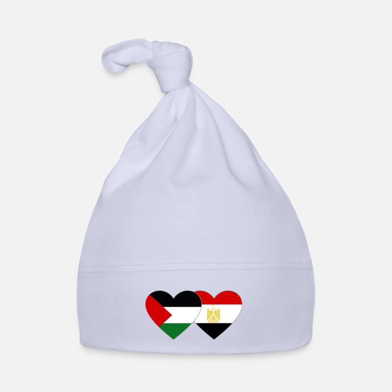 Palestine Egypte Drapeau Coeur Bonnet bio Bébé