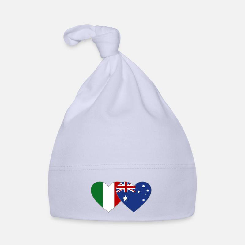 Italie Australie Drapeau Coeur Bonnet bio Bébé