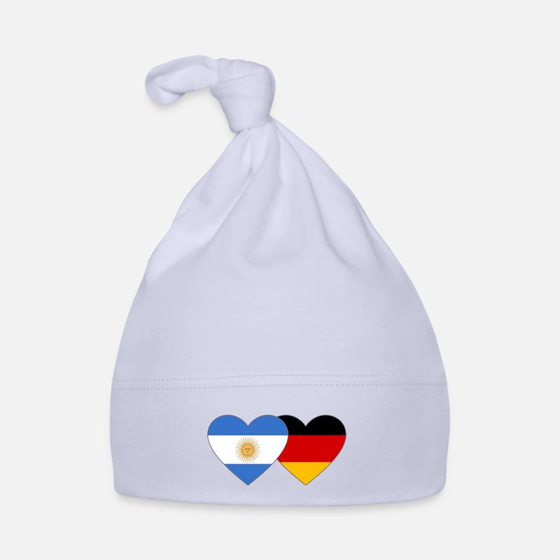 Argentina Germany Flag Heart Organic Baby Cap