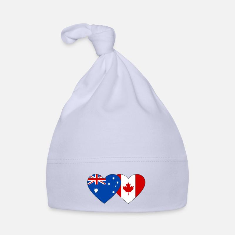 Australie Canada drapeau coeur Bonnet bio Bébé