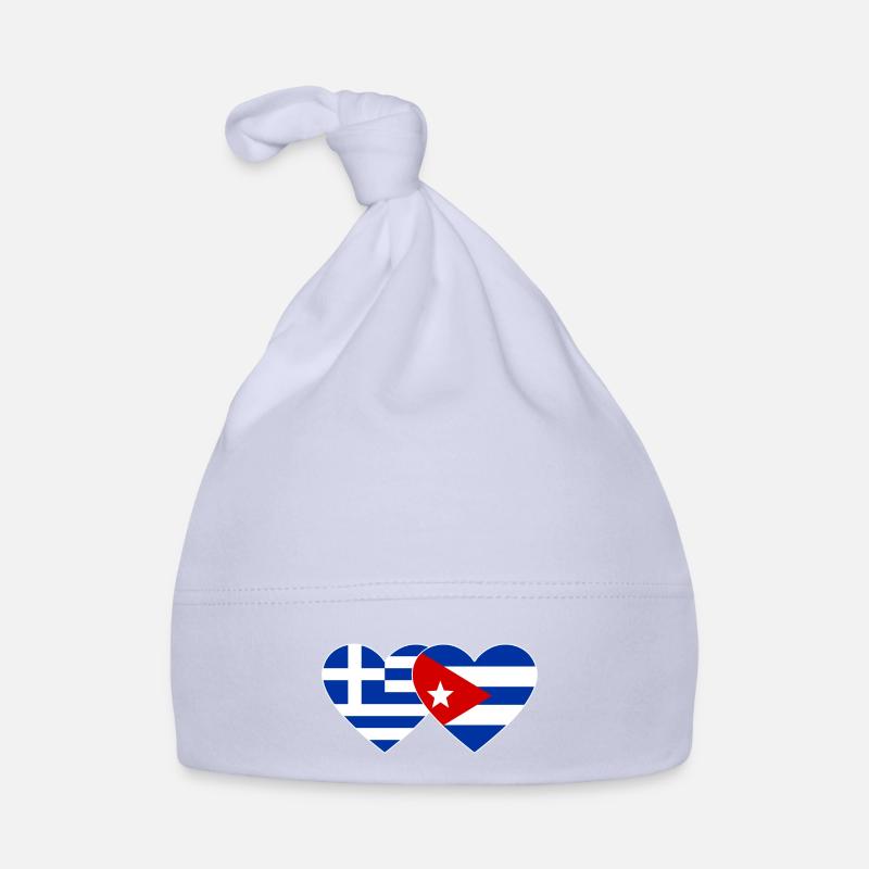 Grèce Cuba Drapeau Coeur Bonnet bio Bébé