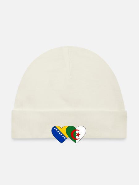Bosnien Algerien Flagge Herz - Baby Bio-Mütze - Sky - Vorne