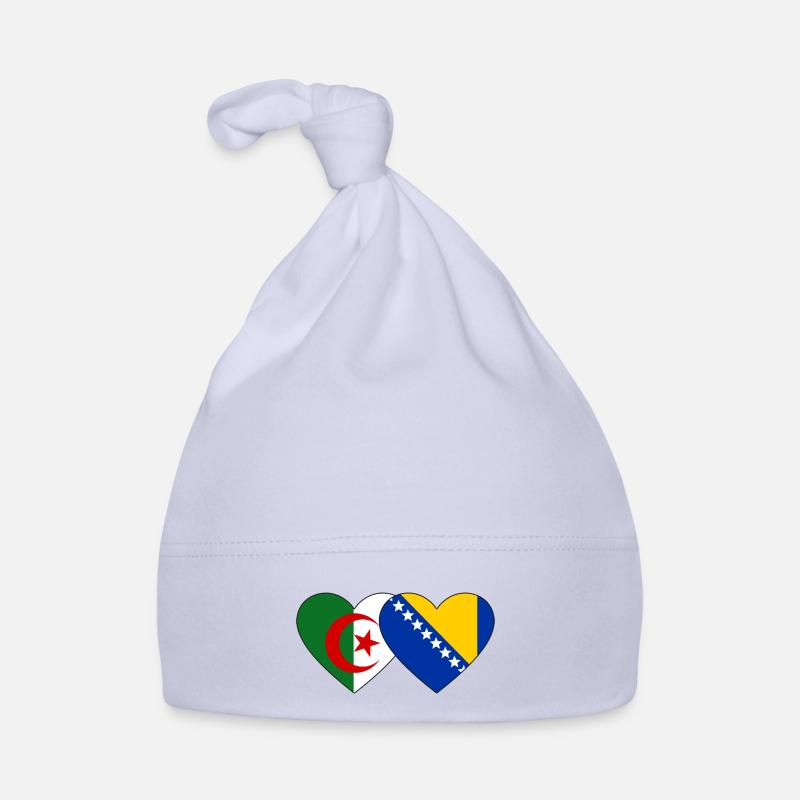 Algérie Bosnie Drapeau Coeur Bonnet bio Bébé