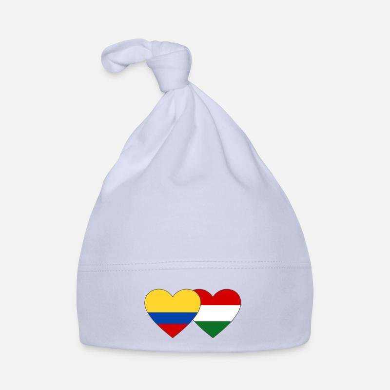Colombie Hongrie Drapeau Coeur Bonnet bio Bébé