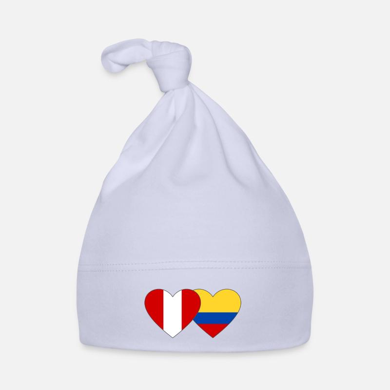 Peru Kolumbien Flagge Herz Baby Bio-Mütze