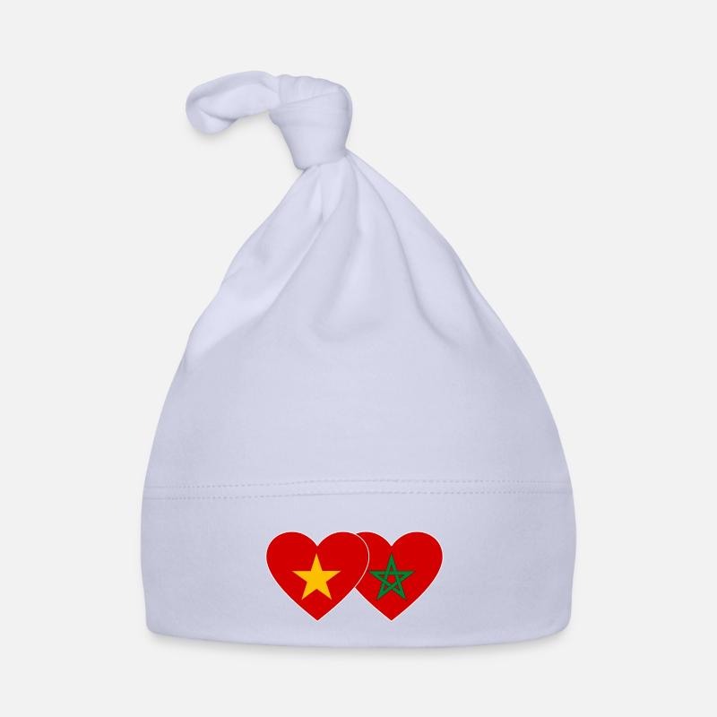 Vietnam Maroc Drapeau Coeur Bonnet bio Bébé