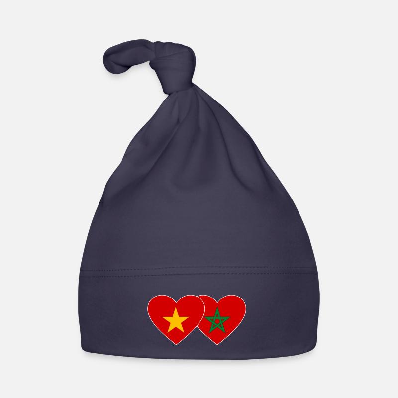 Vietnam Maroc Drapeau Coeur Bonnet bio Bébé