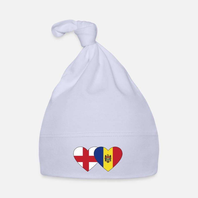 Angleterre Moldavie Drapeau Coeur Bonnet bio Bébé