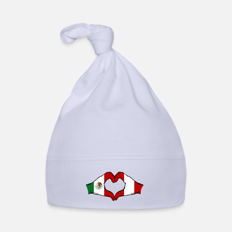 Mexique Pérou Drapeau Mains Coeur Forme Bonnet bio Bébé