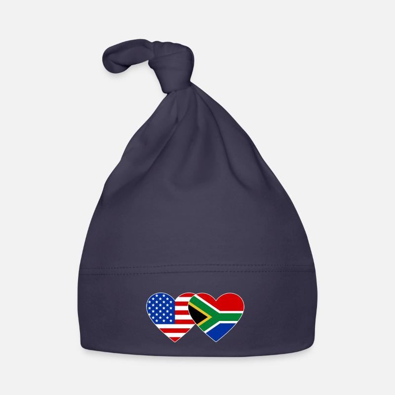 États-Unis, Afrique du Sud, drapeau, forme de coeur Bonnet bio Bébé