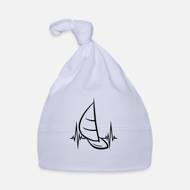 heartbeat pulse frequency sea waves boat sailing s - Organic Baby Cap - sky