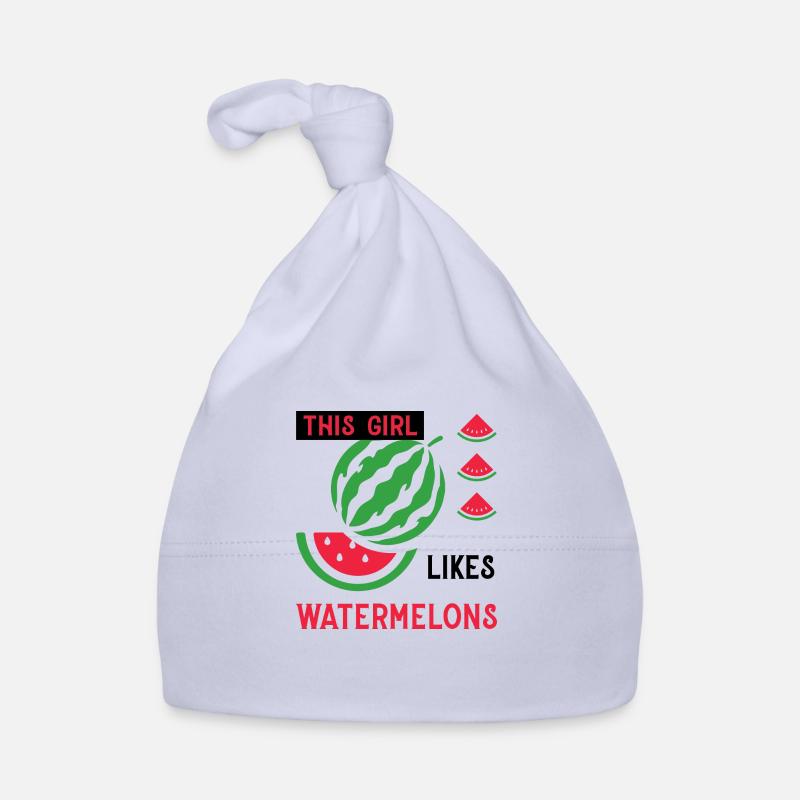 Fille aime la pastèque, les fruits exotiques Bonnet bio Bébé