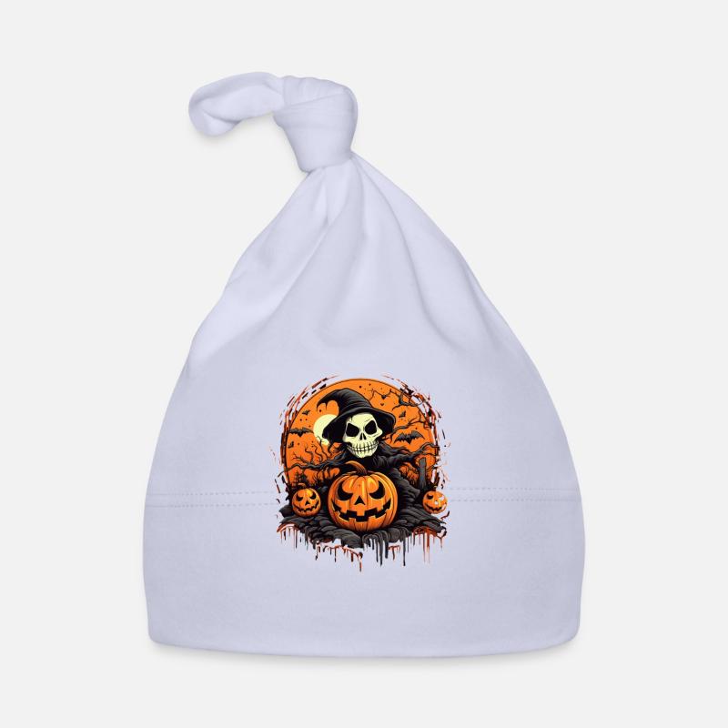 Halloween Skeleton Pumpkin Organic Baby Cap