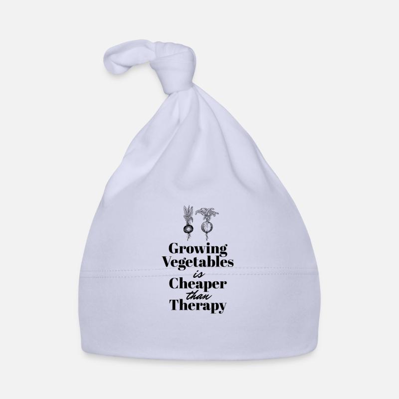 Growing Vegetables is Cheaper then Therapy - Organic Baby Cap - sky