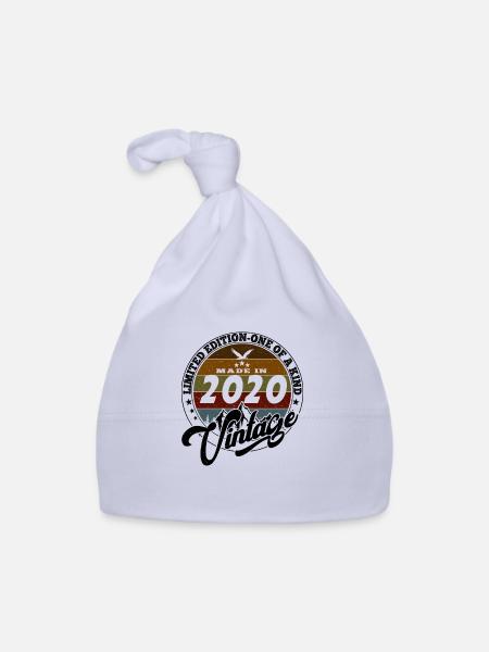 Elegant Vintage: 2020 Retro Geschenk 2020 2025 - Baby Bio-Mütze - Sky - Vorne