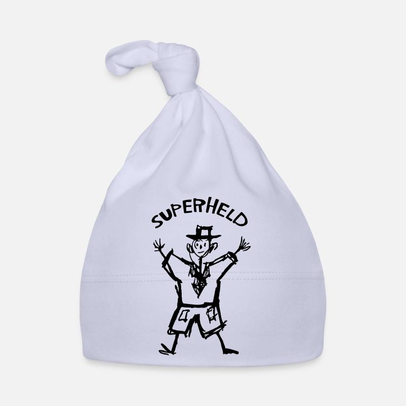 Kinderzeichnung Superheld Baby Bio-Mütze