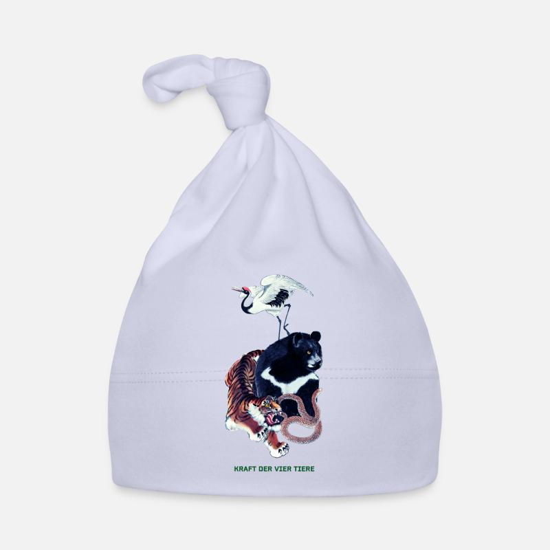 Long Ping - Bär, Kranich, Tiger, Schlange Baby Bio-Mütze