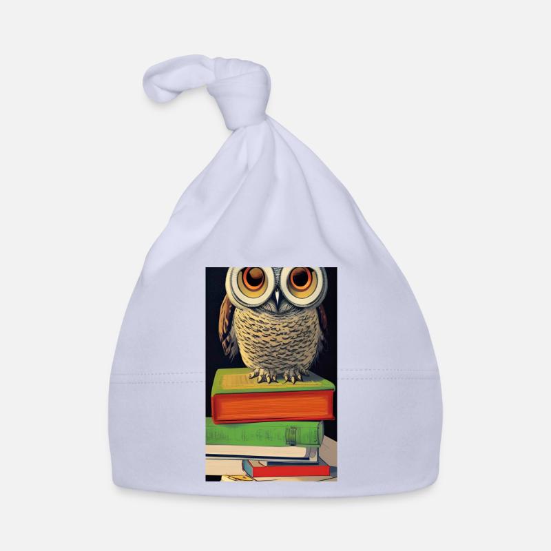 Comic Cartoon Cute Book Owl Owl Book Stack Organic Baby Cap