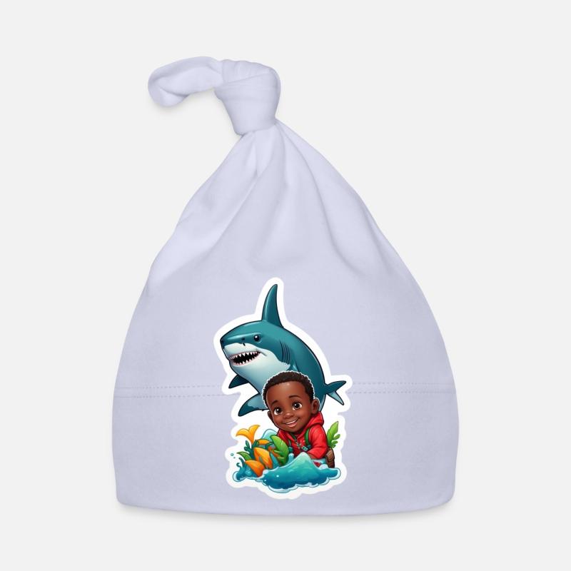 Aventure avec requin et enfant Bonnet bio Bébé