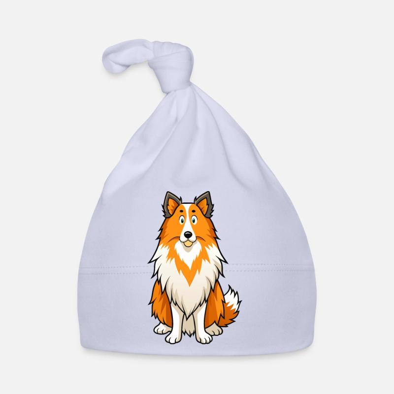 Alerte chien de berger Shetland Art numérique - Bonnet bio Bébé - ciel
