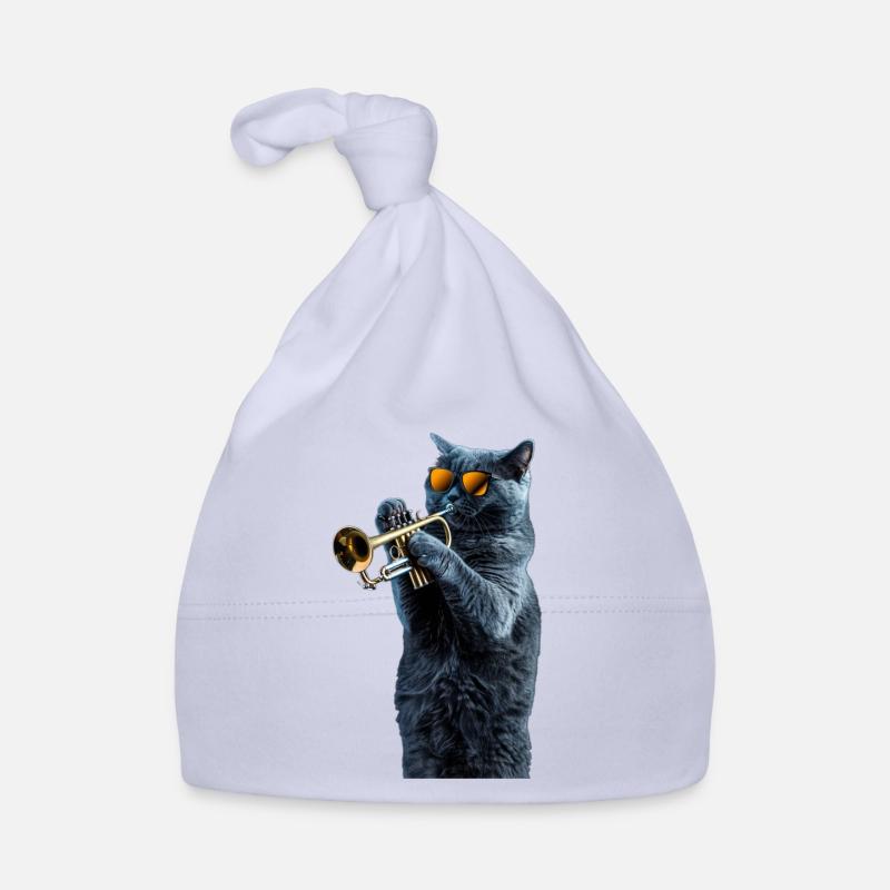 Trompette bleue russe - Bonnet bio Bébé - ciel