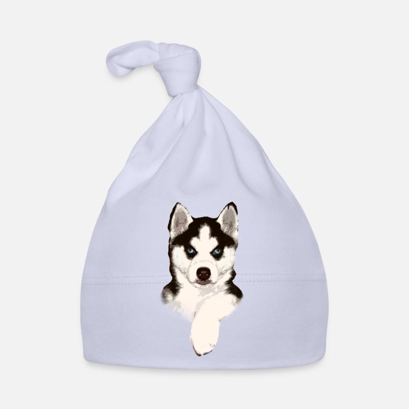 Chiot husky aux yeux bleus Bonnet bio Bébé